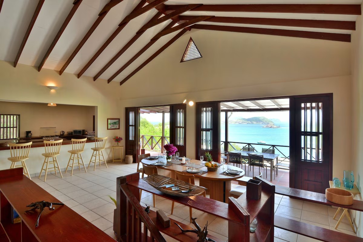 Dining with a View Villa Marisol open-plan dining area with ocean view