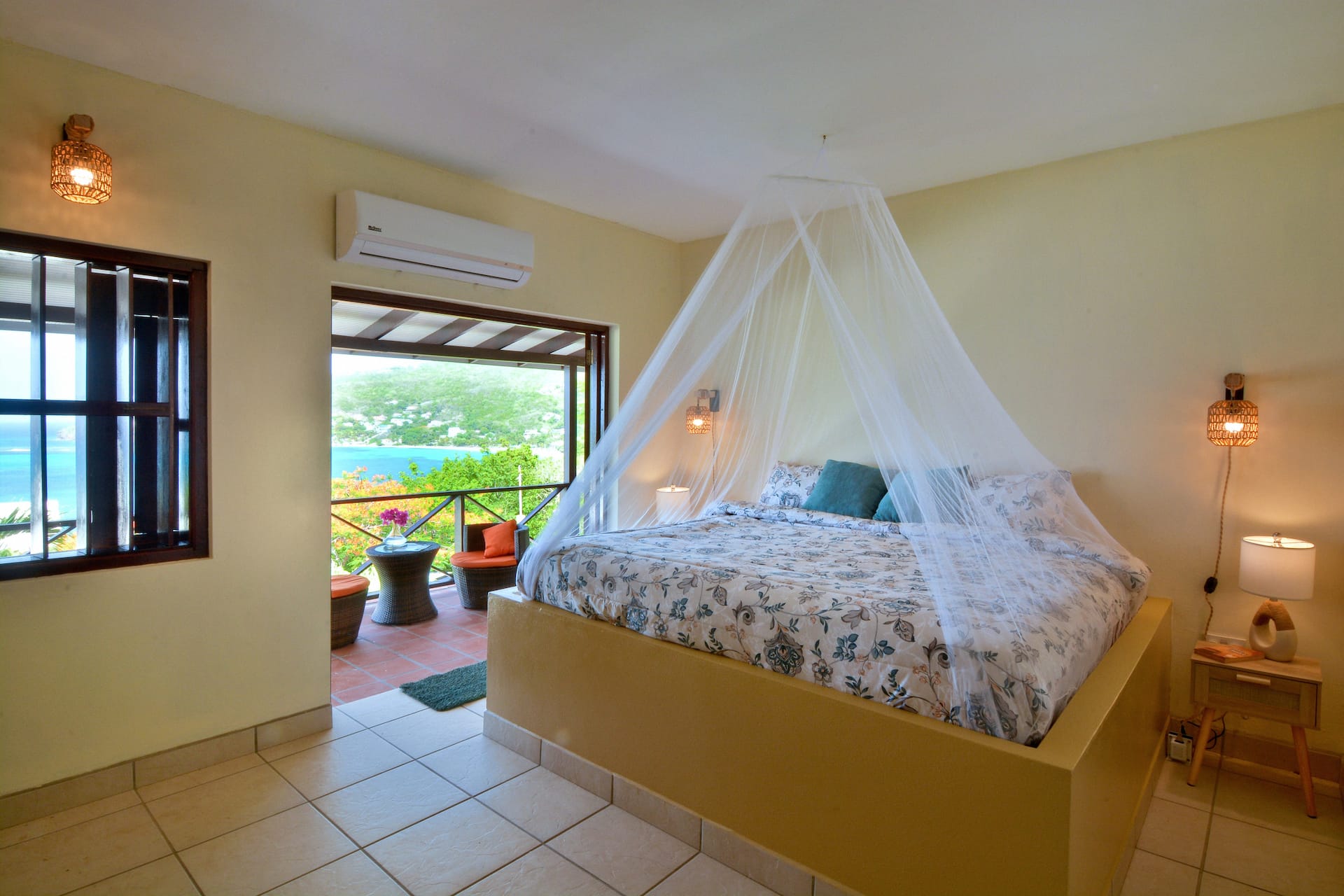 The Grenadine Suite — Villa Marisol Bequia Grenadine Suite — queen bedroom at Villa Marisol Bequia